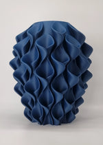 Sereni Deep Blue sculpturale 3D-geprinte design vaas
