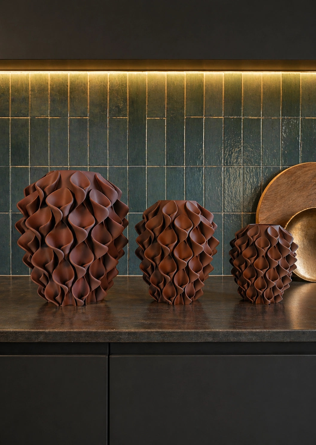 Sereni Rich Cocoa design vaas verkrijgbaar in drie formaten