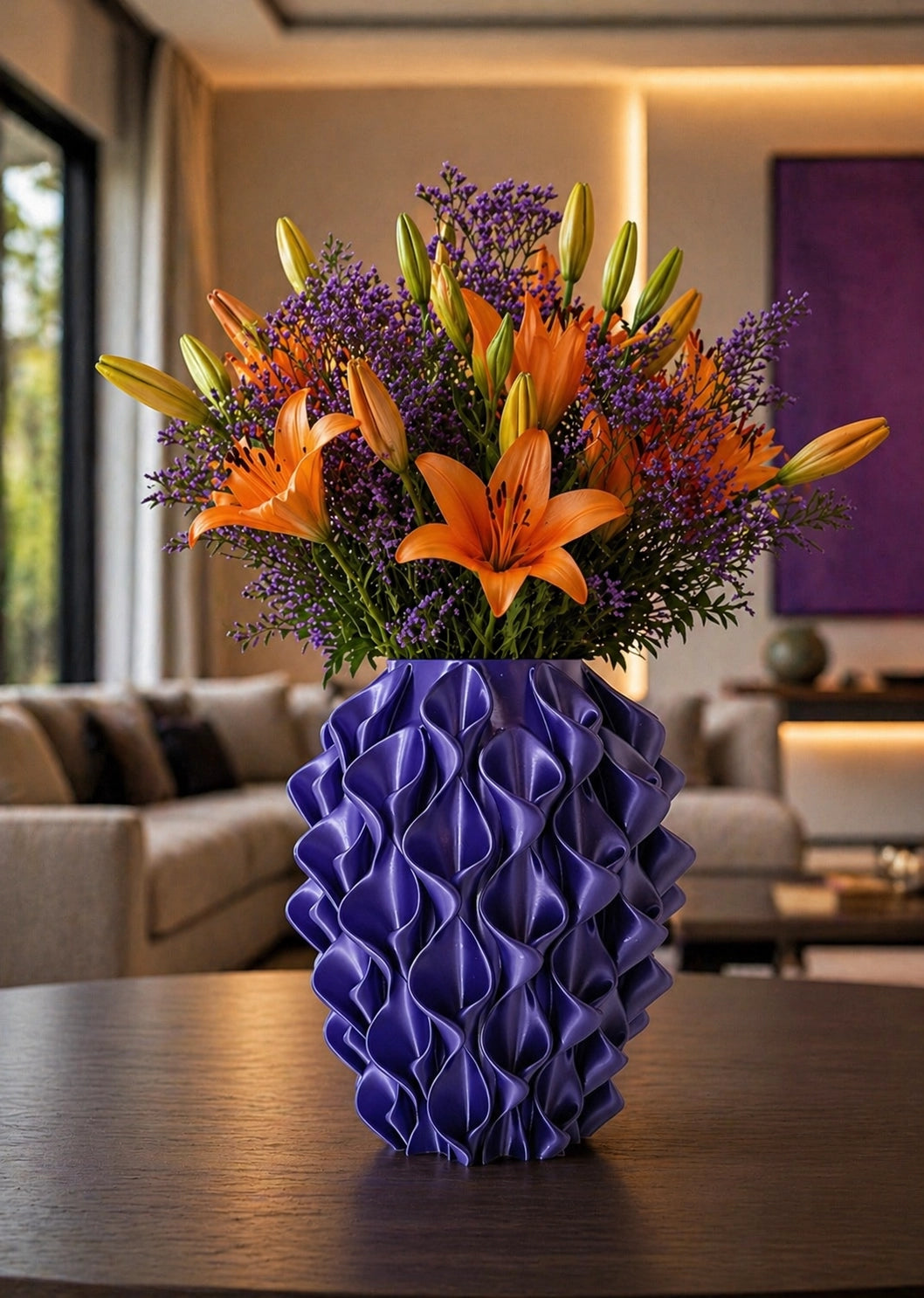 Sereni Silk Lilac design vaas als moderne woondecoratie