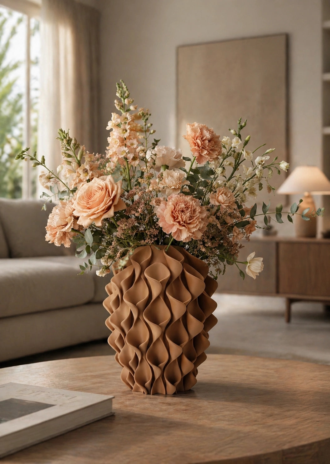 Sereni Warm Caramel design vaas als moderne woondecoratie